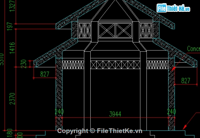 Bản vẽ,Bản vẽ autocad,chòi nghỉ dưỡng,chòi bát giác